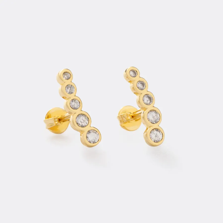 Aretes Scaler 5 Circonias Cristal