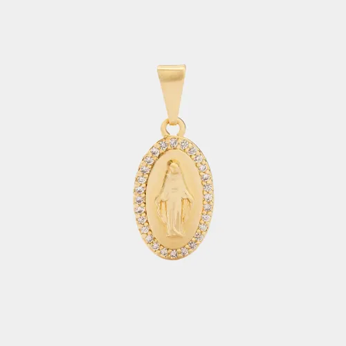Dije Milagrosa con circornias cristal