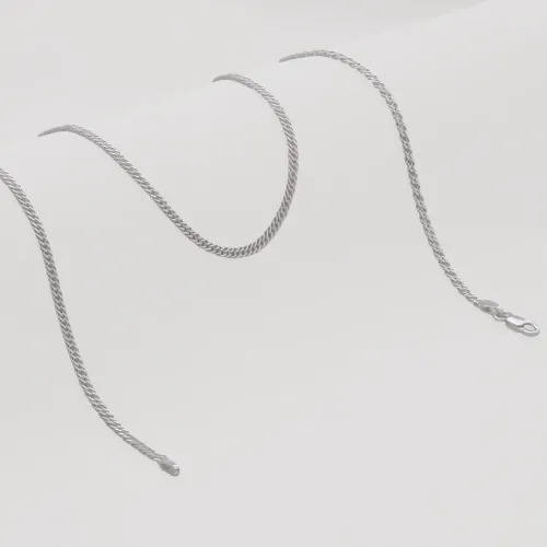 Cadena Cubana Cruzada 2,4 mm 65 cm