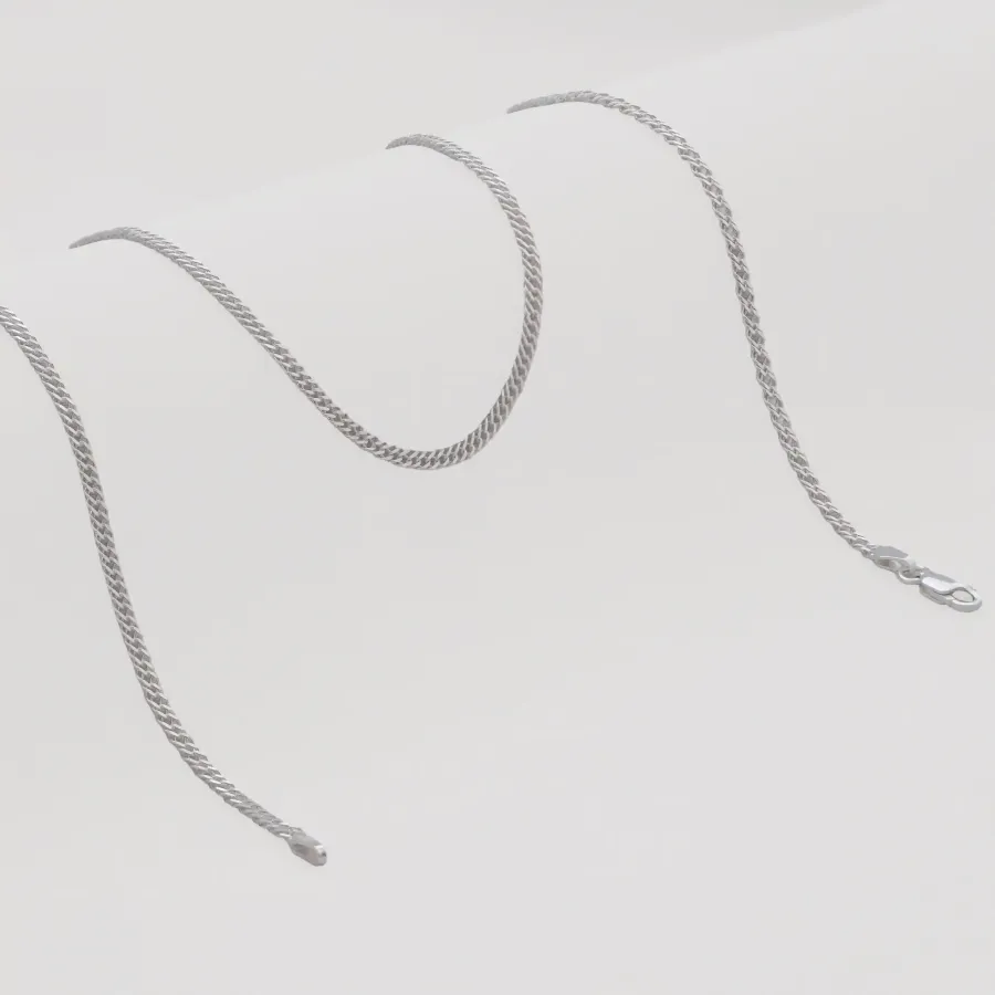 Cadena Cubana Cruzada 2,4 mm 65 cm