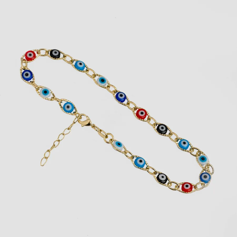 Tobillera Ojo Turco Multicolor 23 cm + 2 cm Extensor