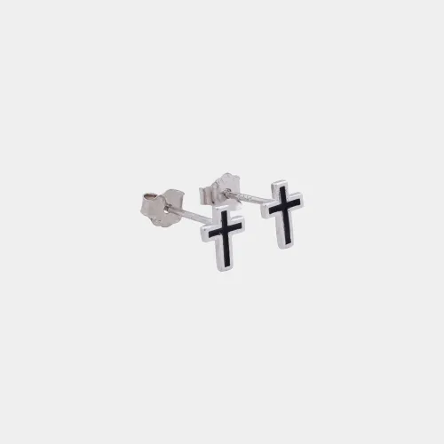 Aretes Cruz Noir 6,8 mm